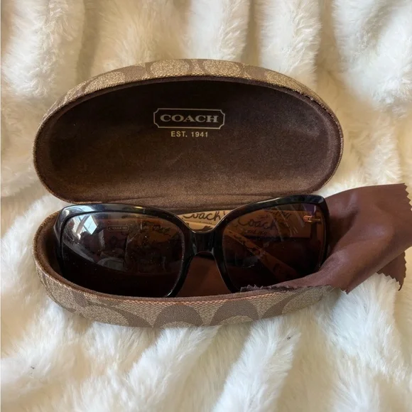 Coach Black and Brown Sunglasses with Case - Picture 1 of 6